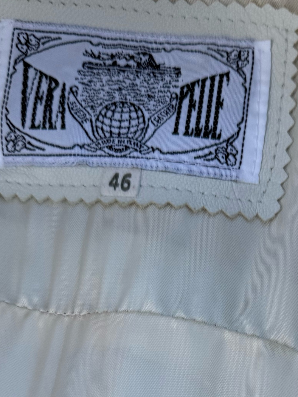 Vera Pelle White Women's Leather Zip Jacket - Picture 2 of 12